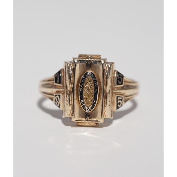 Vintage 10k Solid Yellow Gold Women's 1955 Class Ring Josten St Joseph's Academy - Picture 5 of 9